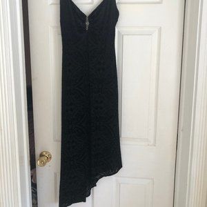 Betsey & Adam Velvet Dress with Brooch